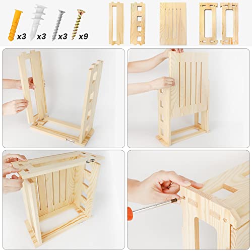 Wooden Router Shelf Wall Mount WiFi Router Storage Box Modem Cable Router Cover Organized Power Strip Cable Management Hider Rack Need Assembly 14.9 * 9.8 * 5.4 in (L* H * W)