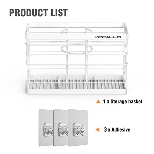 Hair Tool Organizer, Curling iron stands, Bathroom Organizer Basket Hair Supplies Organizer Storage Hair Dryer Holder- Wall Mount No Drilling | Curling iron holder Cabinet Door Bathroom Organizer for Hair Dryer, Curling Wands, Hair Straighteners White