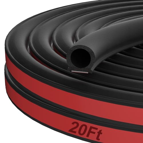 20 Ft Rubber Weather Stripping Door Seal, D Shaped... (Black)
