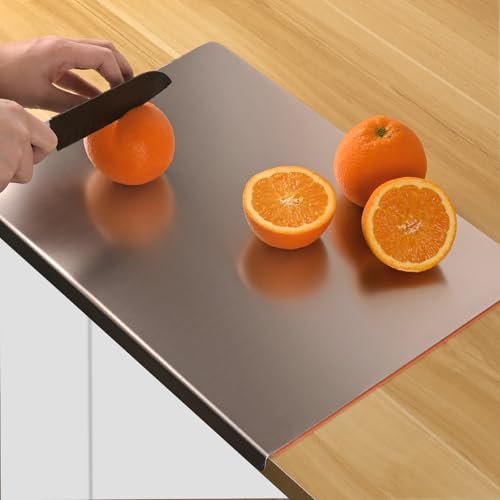 Large Stainless Steel Cutting Boards for Kitchen,... (2 Count | Stainless Steel | Stainless Steel)