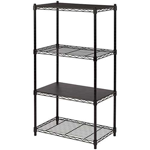 Amazon Basics 2-Shelf Stackable Storage, 13.3" D x 23.2" W x 22.2" H, Black