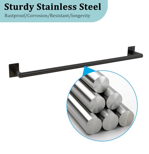 2 Packs 24 Inch Bathroom Towel Bar, Matte Black Towel Racks for Bathroom, JIAPAIDUO Bathroom Towel Rack Wall Mounted, Bath Hand Towel Holder Organizer, Modern Home Decor Towel Rod