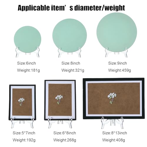 HESTYA 6 Pack 7 Inch Clear Acrylic Easel Stand Display Stand Plate Holder for Display Photo Picture Frame Book