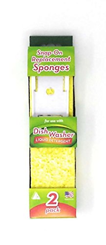 Arrow Dish Sponge w/Soap Dispenser Handle & 4 Refill Sponges - Fillable Dish Wand for Quick, Convenient Cleaning - Easy to Refill - Built-in Scrubber for Dishes & Pans