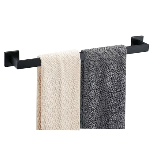 JOPOFI Towel Bar - 23.6 Inch Bathroom Towel Holder - Matte Black | Stainless Steel Towel Racks for Bathroom Wall Mounted, Towel Rod for Bathroom Wall