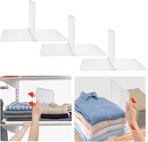 Shelf Dividers for Closet Organization, Portable C... (Clear Scrub | Plastic)