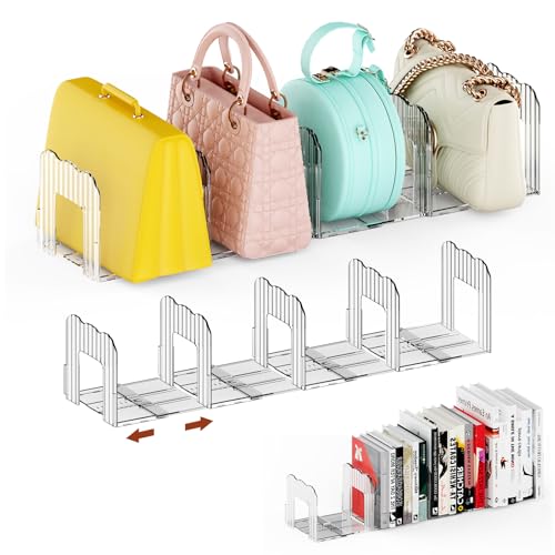 Clear Purse Organizer for Closet, Adjustable Purse... (Clear | Plastic)