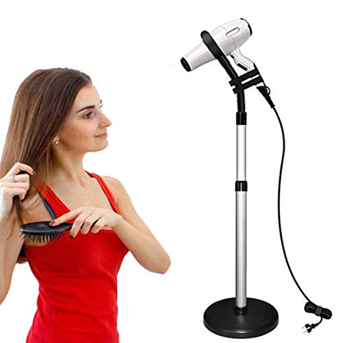Hair Dryer Stand, 360 Degree Rotating Lazy Hair Dr... (BLACK | Plastic)