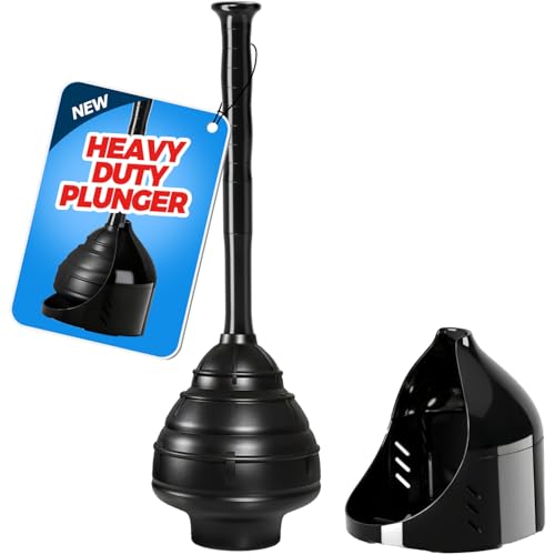 FORASTO Toilet Plunger with Holder,Powerful Clog Removal,Heavy Duty Plunger