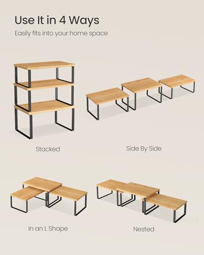Cabinet Organizer Shelf, Set of 3 Kitchen Counter...