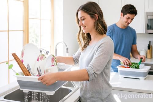 Dish Drying Rack Collapsible Dish Drying Rack Portable Dinnerware Drainer Organizer for Kitchen RV Campers Travel Trailers Space Saving Kitchen Storage Rack Tray Camper Must Haves