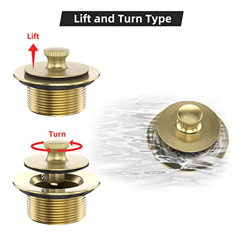 Brushed Gold Bathtub Drain Bath Tub Trim Set Conve... (Brushed Gold | Metal)