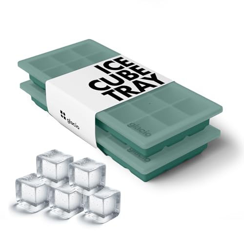 Ice Cube Tray with Lids, Small Silicone Molds for Cocktails & Drinks | BPA Free Silicone, Flexible Easy Release, Set of 2, Lids Included, for Beverages Coffee & Craft Cocktails