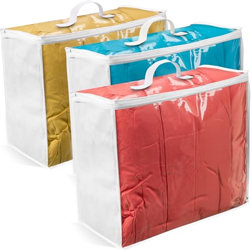 Clear Plastic Storage Bag (3-Pack) 20x20x8 - Zippe... (3 Count)