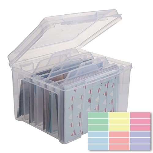 Greeting Card Storage & Organizer Box with 6 Remov... (clear | Plastic)