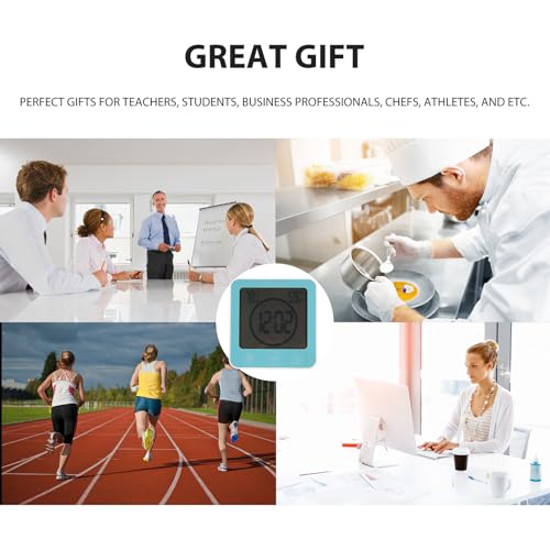 Bathroom Shower Wall Clock Timer Waterproof , Shower Clock with Suction | LCD Digital Touch Screen, 99Mins Countdown Timer, Temperature Humidity Gauge, Visual Timer Hanging Wall Clock, Blue