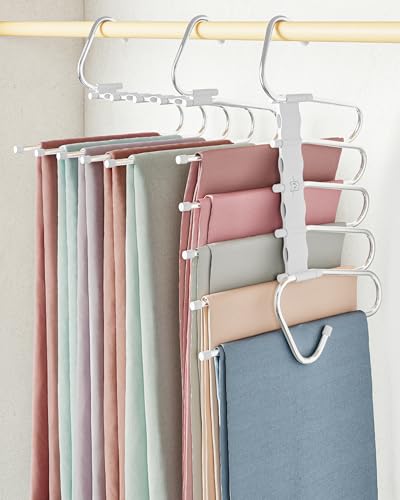 Pants Hangers Space Saving - 2 Pack - Non-Slip Mul... (2 Count | White)