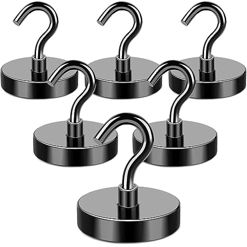 Magnetic Hooks Heavy Duty 170LB+ Strong Black Magn... (Silver | Neodymium)