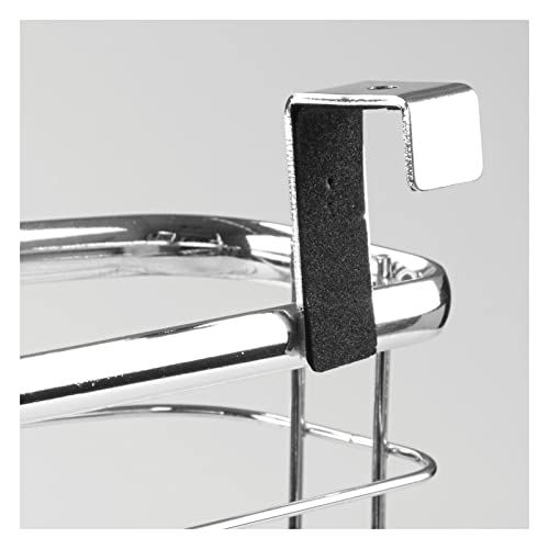 mDesign Steel Hanging Cabinet Storage Organizer Holder for Kitchen, Pantry - Holds Plastic, Sandwich, Garbage, Grocery and Trash Bags; Wrap, Foil, Pack - Spira Collection - Chrome