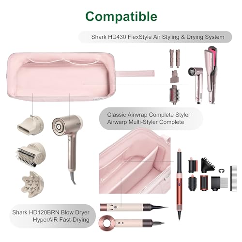 KarSyon Dyson Airwrap Travel Case for Hair Dryer Shark Flex Style | Hair Tool Travel Organizer Bag for Hot Tools,Airstraight, Flat Curling Irons, Brush Holder, Revlon Dyson Airwrap Attachments