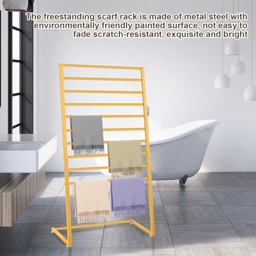 Hijab Organizer, 10 Tier Metal Scarf Holder Organizer, Freestanding Scarf Shawl Display Stand Belt Holder for Boutique Display, Retail Store, Bedroom, Clothing Store