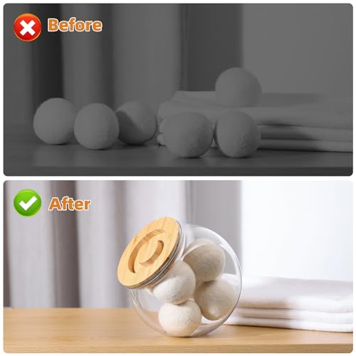 Laundry Pod Container,Dryer Ball Holder Dispenser,Laundry Room Organization | 0.85 Gal Plastic Dishwasher Pod Dispenser,Fabric Softener Dispenser Ball