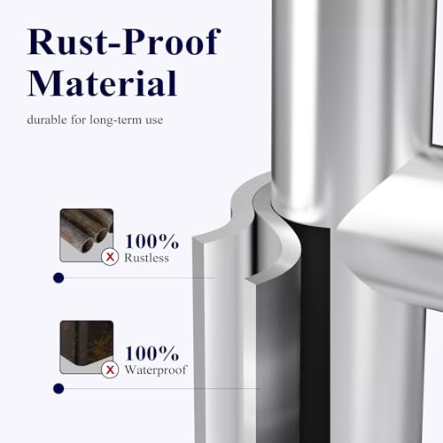 Kitsure Metal Toilet Paper Holder Free Standing, Medium, Silver | Rustproof Toilet Paper Stand for 4 Rolls, Bathroom Organizers and Storage with Anti-Slip Base and Plastic Shelf