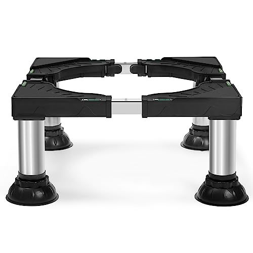 Mini Fridge Stand Height 7"-8.4" Adjustable Washer... (Black | Rubber/Plastic)