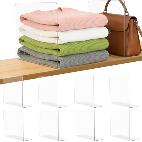 Clear Acrylic Shelf Dividers Closet Organizers for...
