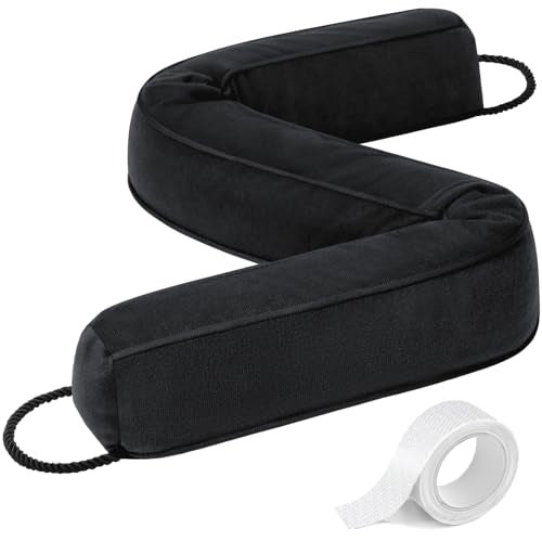 38” Weighted Under Door Draft Stopper, Heavy Weigh... (Black)