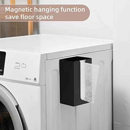 Magnetic Dryer Sheet Holder,Dryer Sheet Container Dispenser,Metal,Black | Laundry Room Organizition,Wall Dryer Sheet Box,Fabric Sheet Holder,Laundry Detergent Sheets Dispenser