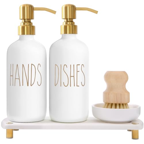Gold Soap Dispenser Set Comes with Stainless Steel... (Gold1 | Glass)