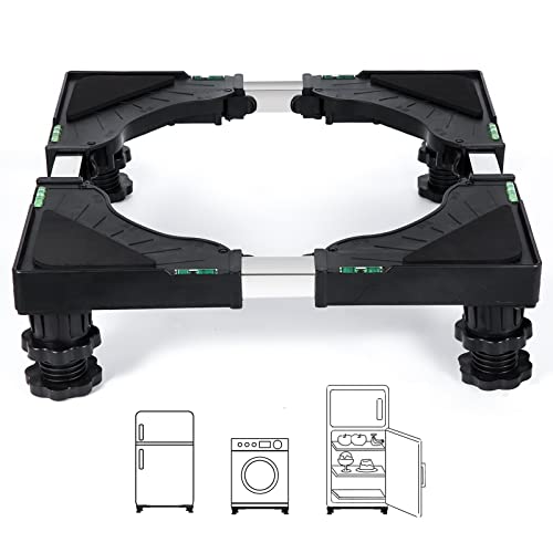 Mini Fridge Stand Universal Raised Base Adjustable... (Black | Plastic)