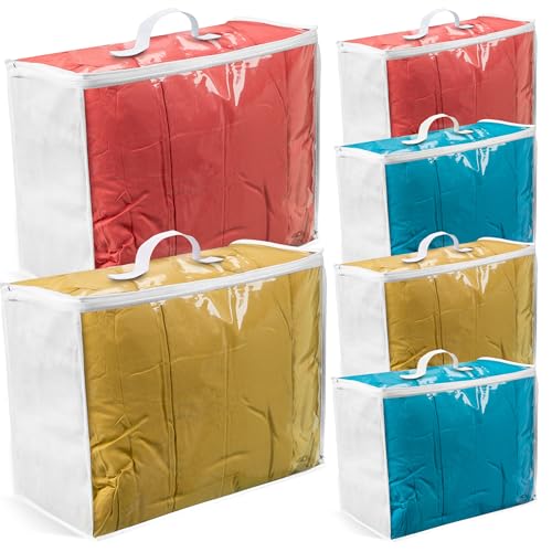 Clear Moving Bag (6-Pack) 20x20x8 - Zipper, Blanke... (6 Count)
