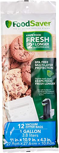 1-Gallon Vacuum Zipper Bags (12 Count | Multi | Plastic)