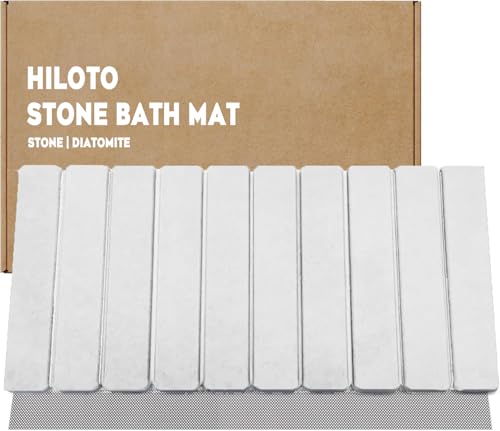 Diatomite Stone Bath Mat for Bathroom – Roll-Up & Foldable | 23.62" x 15.75" | Quick Drying & Super Absorbent | Long Diatomite Stone Drying Mat| Non-Slip | Durable | Off White