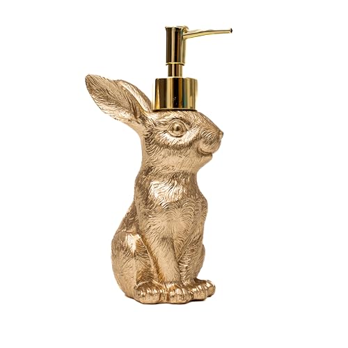Gold Bunny Soap Dispenser – Vintage Rabbit Hand &... (Gold | Resin)