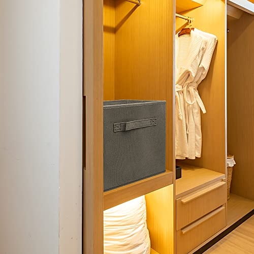 storage bins collapsible storage bins,cube storage organizer (Pack of 6) 9*7.5*7.5inch,For home and office Collapsible Closet Shelf Organizers, Drawer Organizers (Grey)