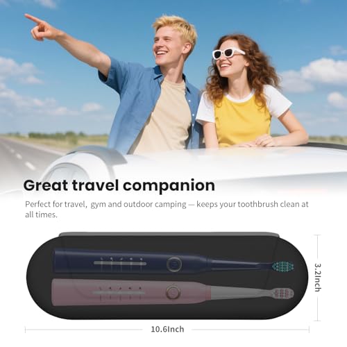 Silicone Electric Toothbrush Travel Case, Manual Toothbrush Travel Cover for Men and Women,Toothbrush Holder for Travel,Gym and More, Fits Most Manual and Electric Toothbrushes - Black