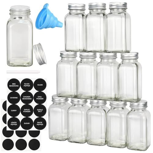 DkOvn 12/24/48 Pack Glass Spice Jars, 4oz Empty Spice Jars