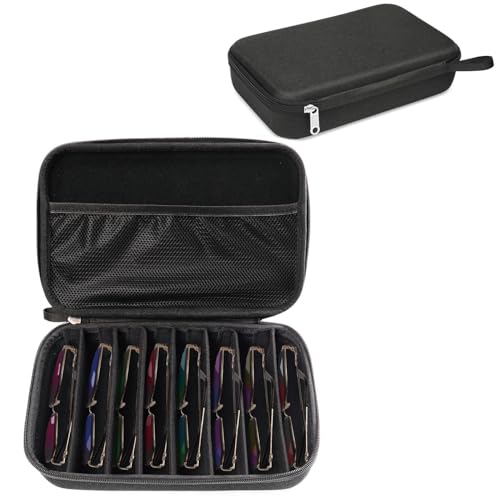 Bukere Travel Sunglasses Organizer Case Adjustable Slot For Multiple Eyeglasses Hard-shell Portable Storage Box for Men Women