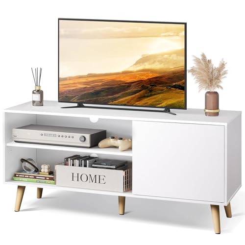 TV Stand for 55 Inch TVs, Entertainment Center wit... (White | Engineered Wood)