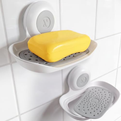 Strong Hold Suction Cup Soap Dish for Shower, Whit... (White | Plastic)