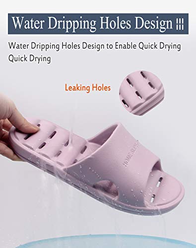 Women's Shower Slipper, Quick Drying Non-Slip Slippers, Bathroom House & Pool Sandals, In-Door Slipper for Gym, Soft Sole, Beige, Size S, M, L, XL