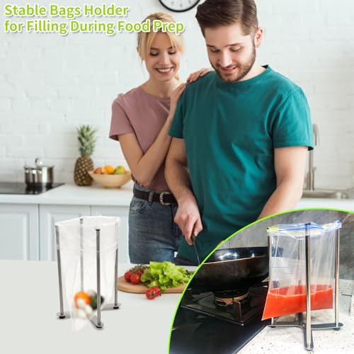 Plastic Bag & Bottle Drying Rack, Wine Decanter Drying Stand | Collapsible Countertop Stand Space-saving, Large Water Bottle Drying Rack, Food Storage Bag Holder & Dryer