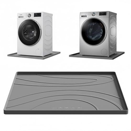 Washing Machine Drain Pan Silicone mat – 30x33 Inc... (Gray)