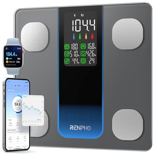 Smart Scale for Body Weight, Body Fat, BMI, 7-in-1... (Grey | Tempered Glass)