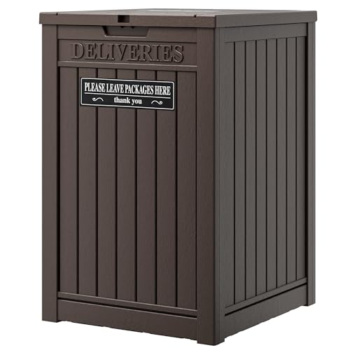 Package Delivery Box for Outside, 48 Gallon Storag... (Brown | Resin)