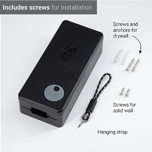 SVD.PET Dog Poop Bag Dispenser (Black, Dispenser only) | Outdoor or Indoor Pet Waste Bag Dispenser Station, Wall Mount or Hanging with Strap, Easy to Refill Magnetic Cover