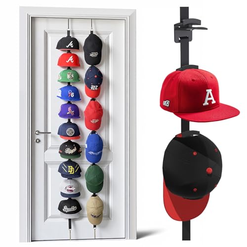 Hat Rack for Door - Two-Way Hanging Caps with Disp...